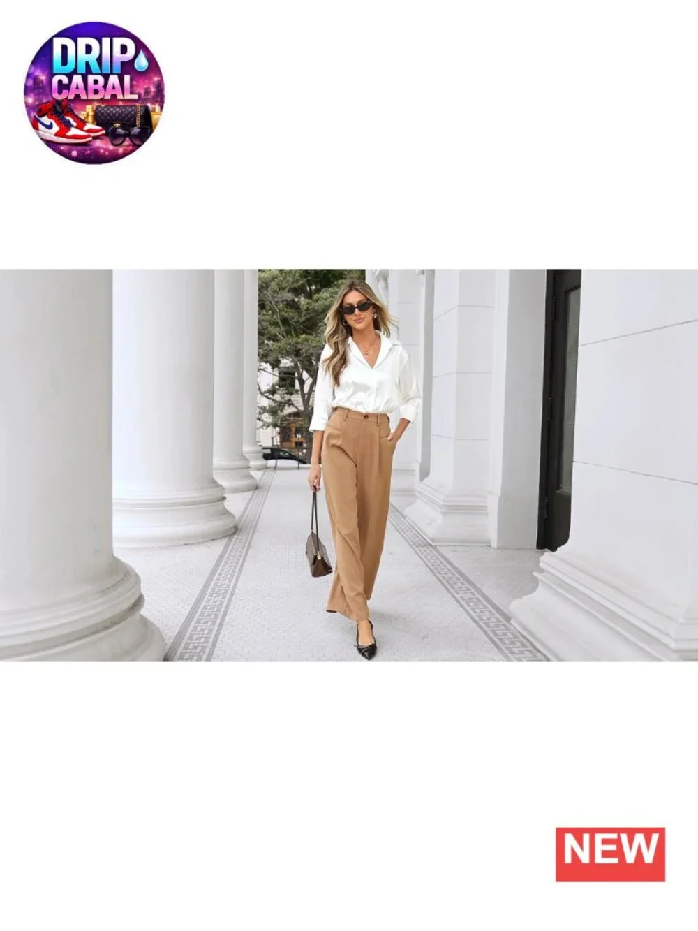 Wide Leg Pleated Dress Pants High Waist Trousers Slacks